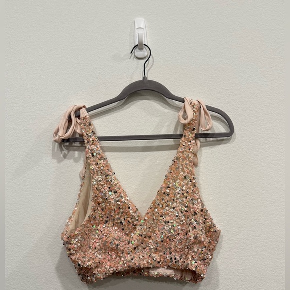 SOLD - Free People Pink Sequin Tank Top - Picture 5 of 6